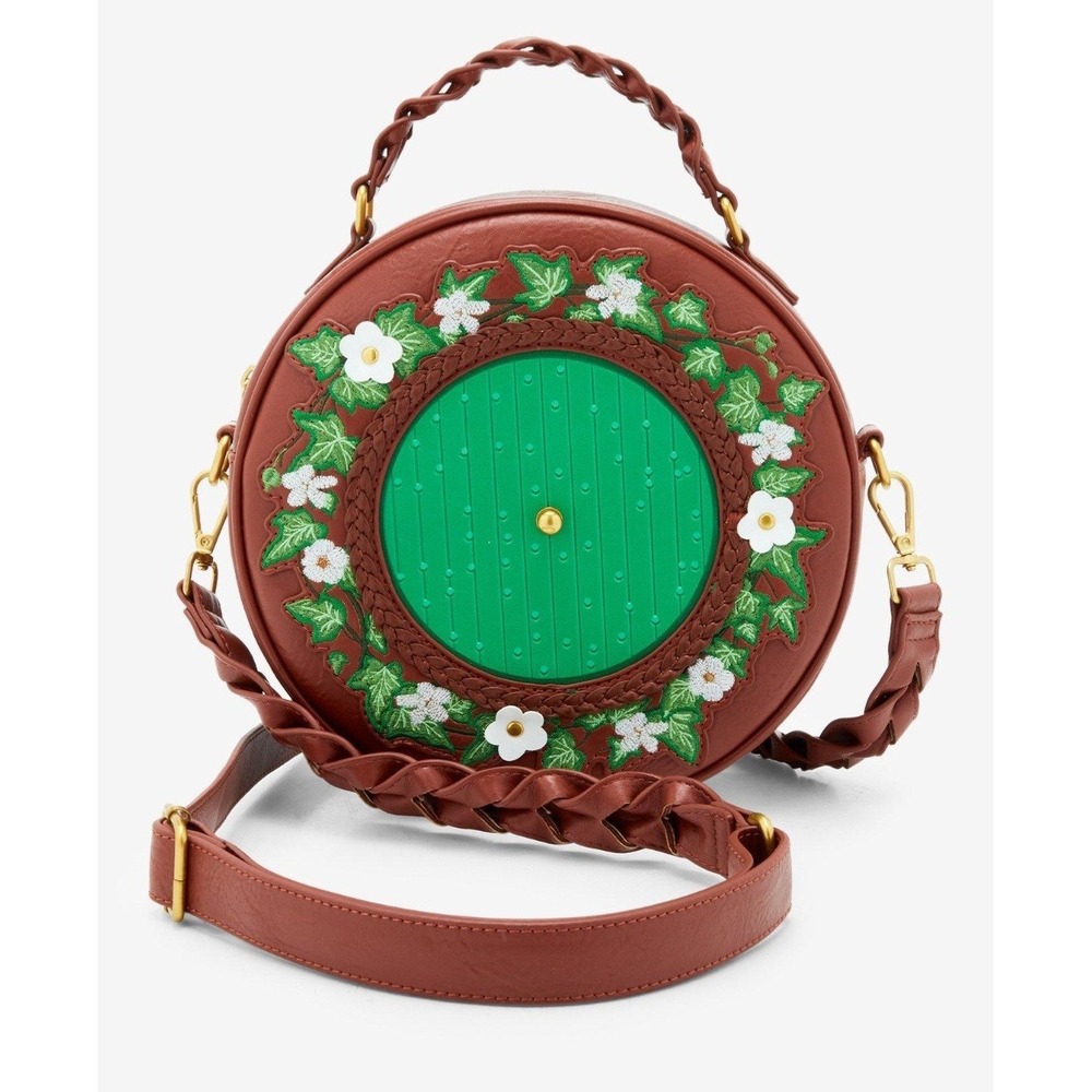 NWT Loungefly The Lord of the Rings Floral Hobbit Door Figural Crossbody Bag - Picture 4 of 4